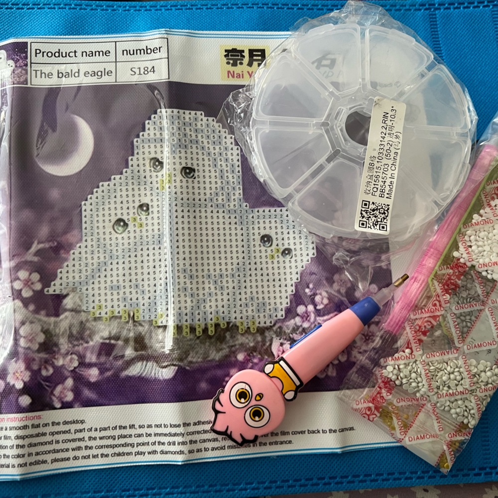 Diamond painting kit for kids 3 owls